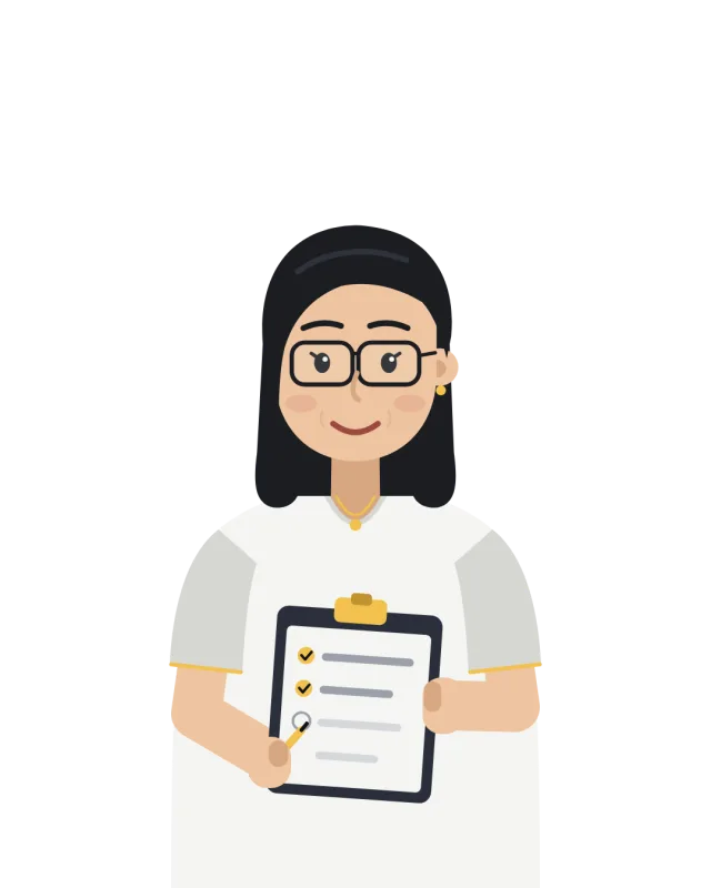 Illustration of Mei, an AI assistant character
